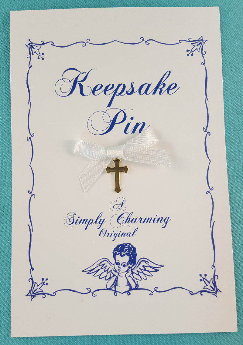 Keepsake Pin w/ Gold Cross